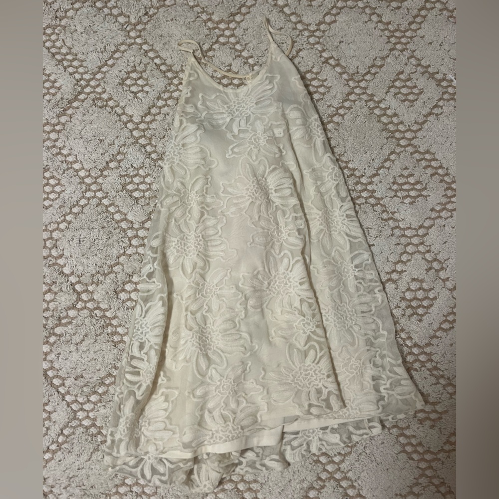 Elegant Cream Lace Mini Dress